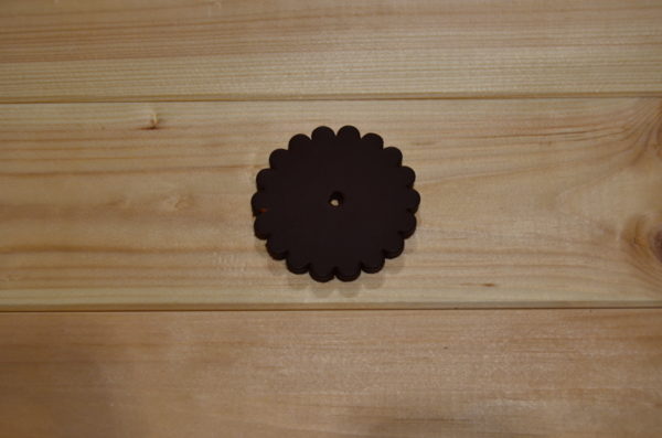 ROSETTE EN CUIR MARRON - 2 POUCES