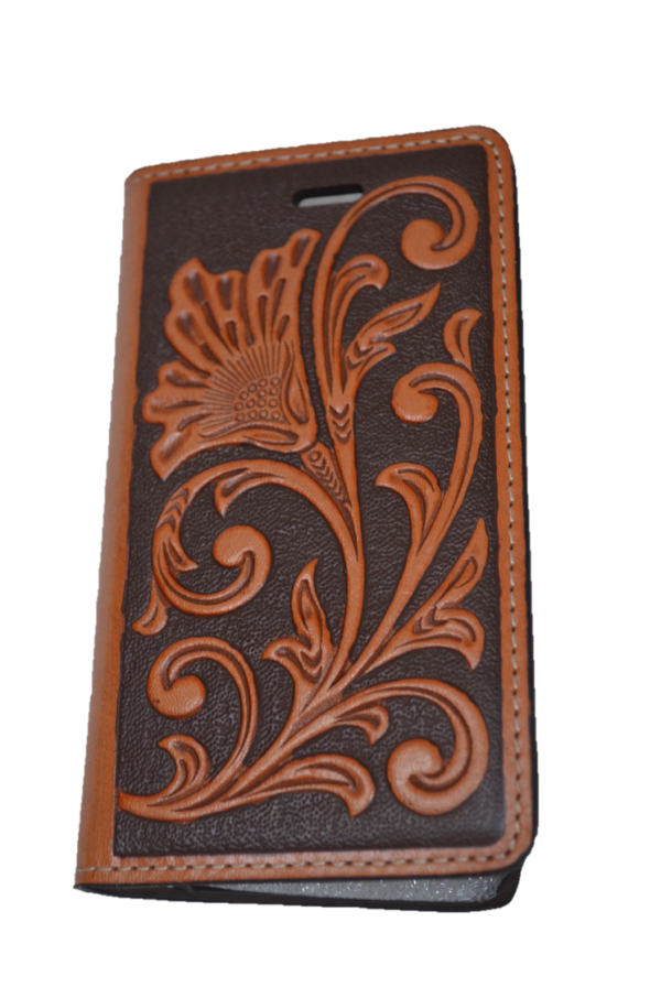 COQUE IPHONE 5 - CUIR BRUN "CARAMEL"