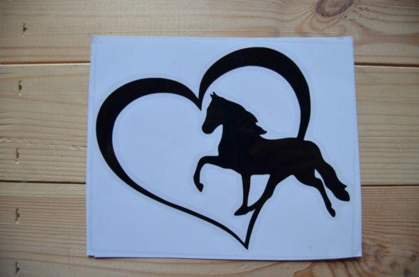 Autocollant Coeur Cheval (gauche) (10)