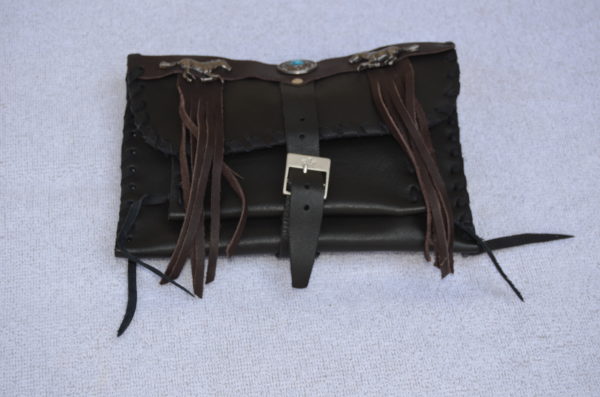 SACOCHE A ACCROCHER A LA CEINTURE EN CUIR BRUN – Image 2