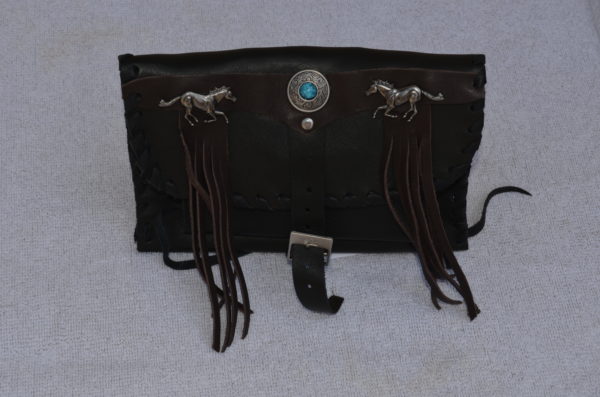 SACOCHE A ACCROCHER A LA CEINTURE EN CUIR BRUN
